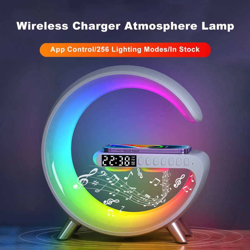 2023 New Intelligent G Shaped LED Lamp Bluetooth Speake Wireless Charger Atmosphere Lamp App Control For Bedroom Home Decor - Always Needs