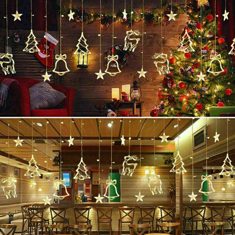 LED Fairy String Star Christmas Xmas Window Curtain Lights Party Home Indoor - Always Needs