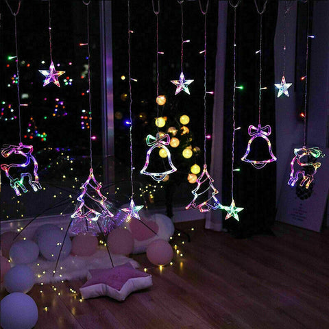 LED Fairy String Star Christmas Xmas Window Curtain Lights Party Home Indoor - Always Needs